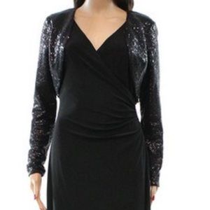 Ralph Lauren Jersey Gown Sequin, Black shine.